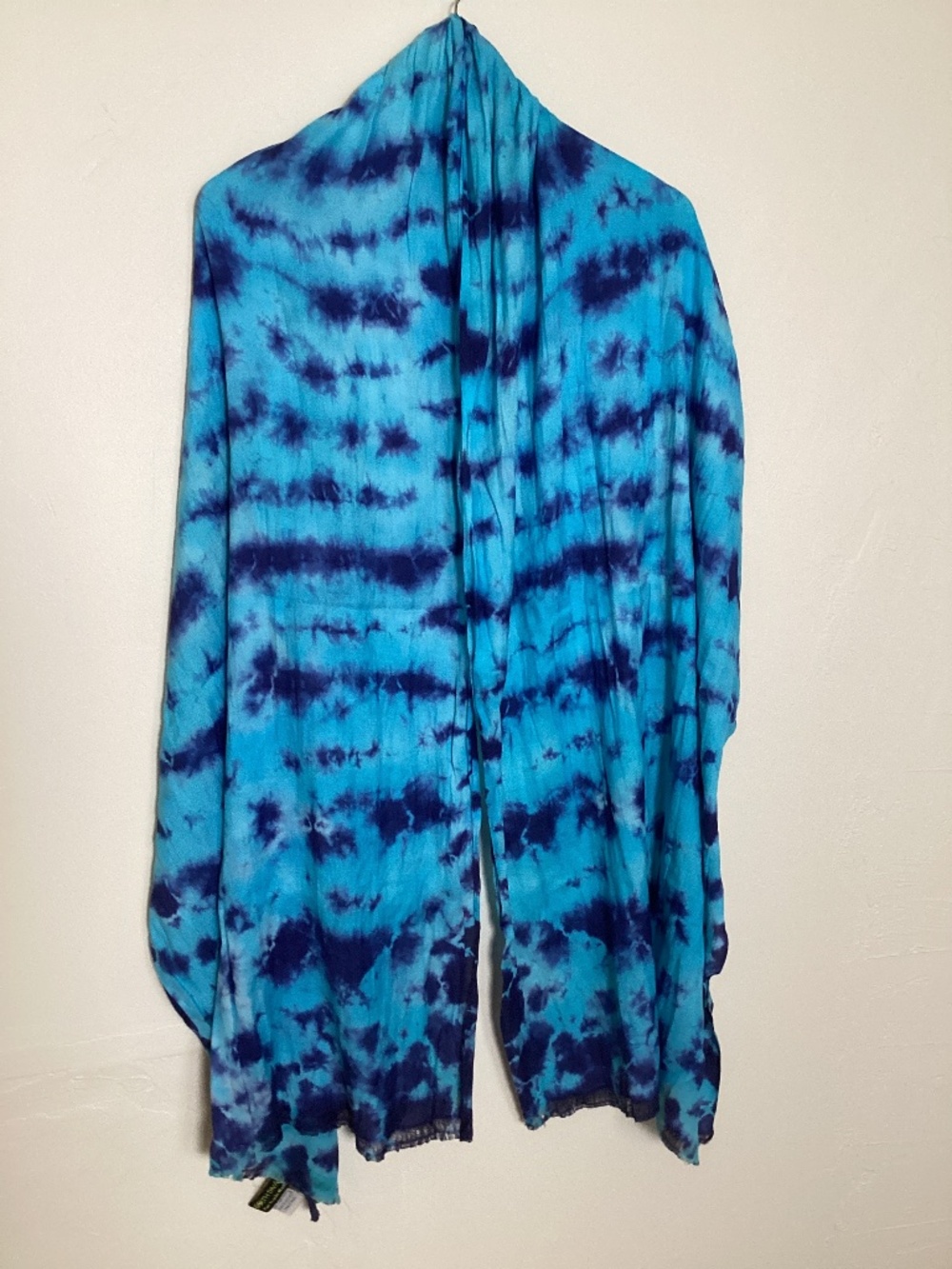 Earth Divas tie dye turquoise navy scarf sarong wrap shawl fair trade bamboo